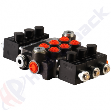 product 80 liter solenoid operated control valve, 3Z80 , three spools , G 1/2" , open center spool , 24 V image thumb