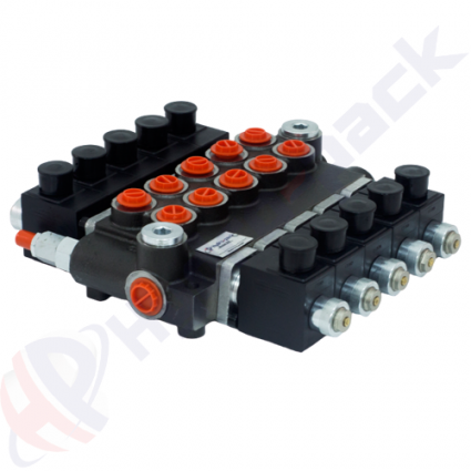 product 80 liter solenoid operated control valve, 5Z80 , five spools , G 1/2" , open center spool , 12 V image thumb