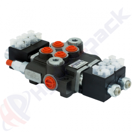 product 80 liter solenoid operated control valve, 2Z80 , two spools , G 1/2" , open center spool , 12 V image thumb
